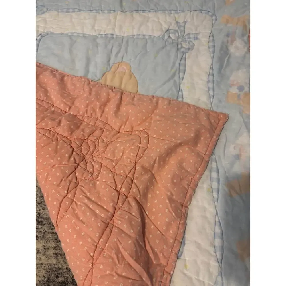 Vintage Retro Style Handmade Baby Quilt